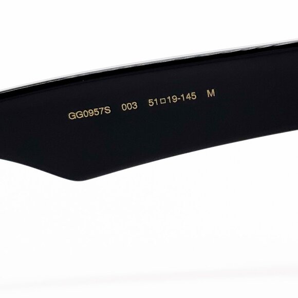 NEW GUCCI SUNGLASSES ROUND BLACK WOMEN GUCCI GG0957S 003 - Picture 10 of 12